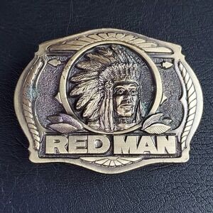 Vintage 1988 Red Man Tobacco LTD Edition Belt Buckle Great American Buckle Co